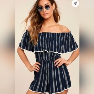 Lulu's navy blue romper sz Lg